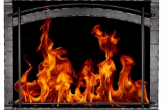 Beartooth Forge fireplace door for Direct Vent fireplace in Black