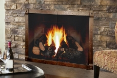 Hamilton with Cabinet Doors, Saddle Joint in Burnished Weathered Brown