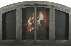 Ironhaus Arched BiFold Inside View Door - No Design With Woven Handles