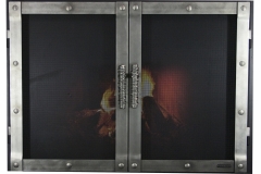 Ironhaus Luxe Rectangular Cabinet Door - Industrial Iron Design With Woven Handles