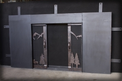 Pocket Door Mountain Design Half Open